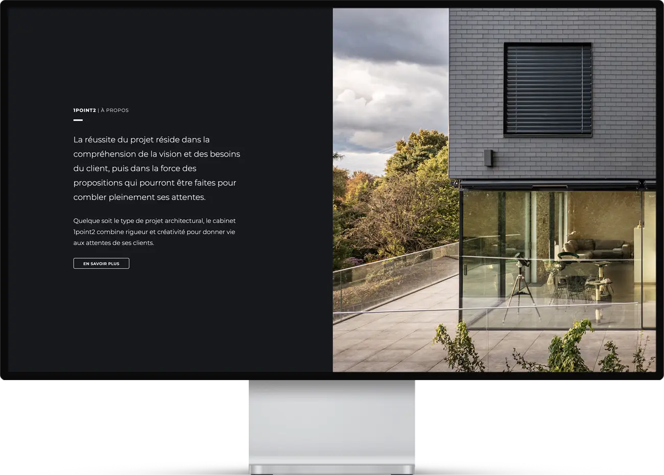Mockup d'une page web pour un atelier d'architecture
