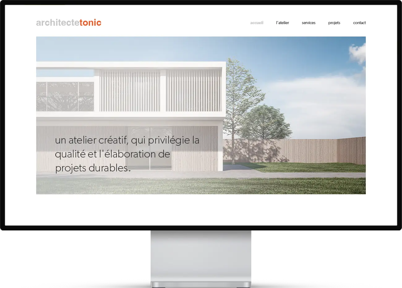 Mockup d'une page web pour un atelier d'architecture