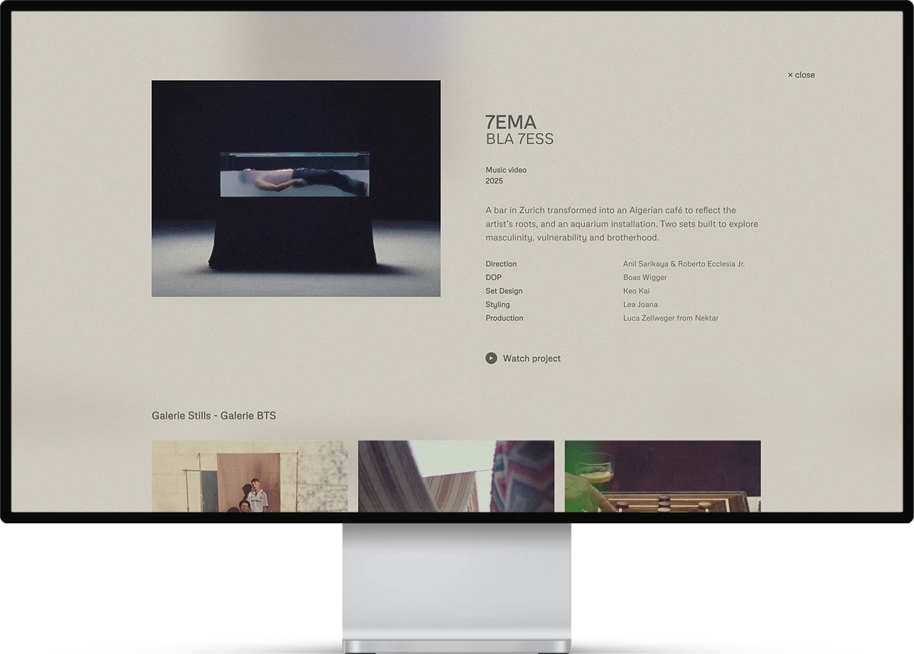 Page projet du site Keo Kai dédiée à une réalisation de set design.