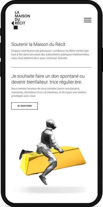 Mockup mobile du site de La Maison du Récit, association culturelle située à Lausanne.