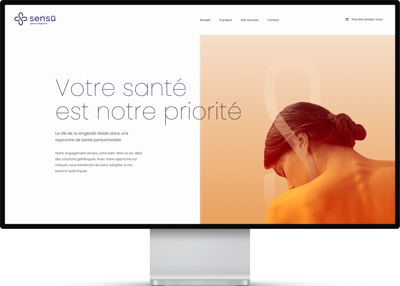 Mockup du site web de Sen'Sù SA - Agora Intégrative.