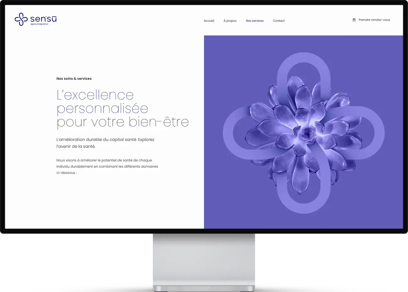 Mockup du site web de Sen'Sù SA - Agora Intégrative.