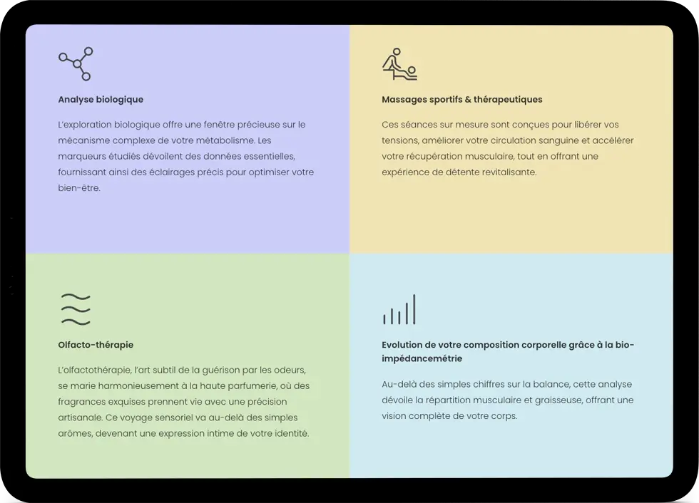 Mockup tablette du site web de Sen'Sù SA - Agora Intégrative.